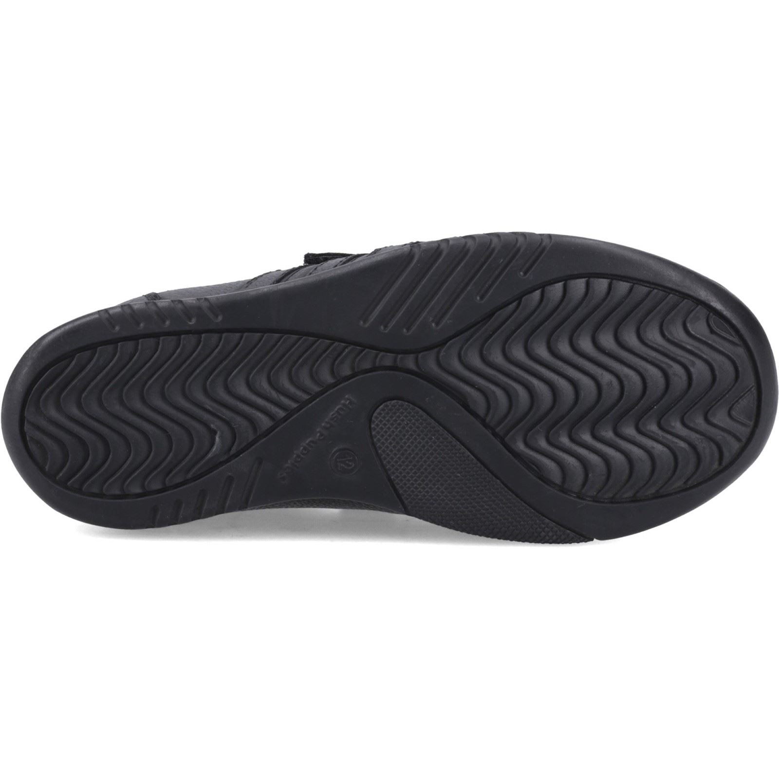 Hush Puppies Josh 2 Snr Leather Boy's Black Trainers