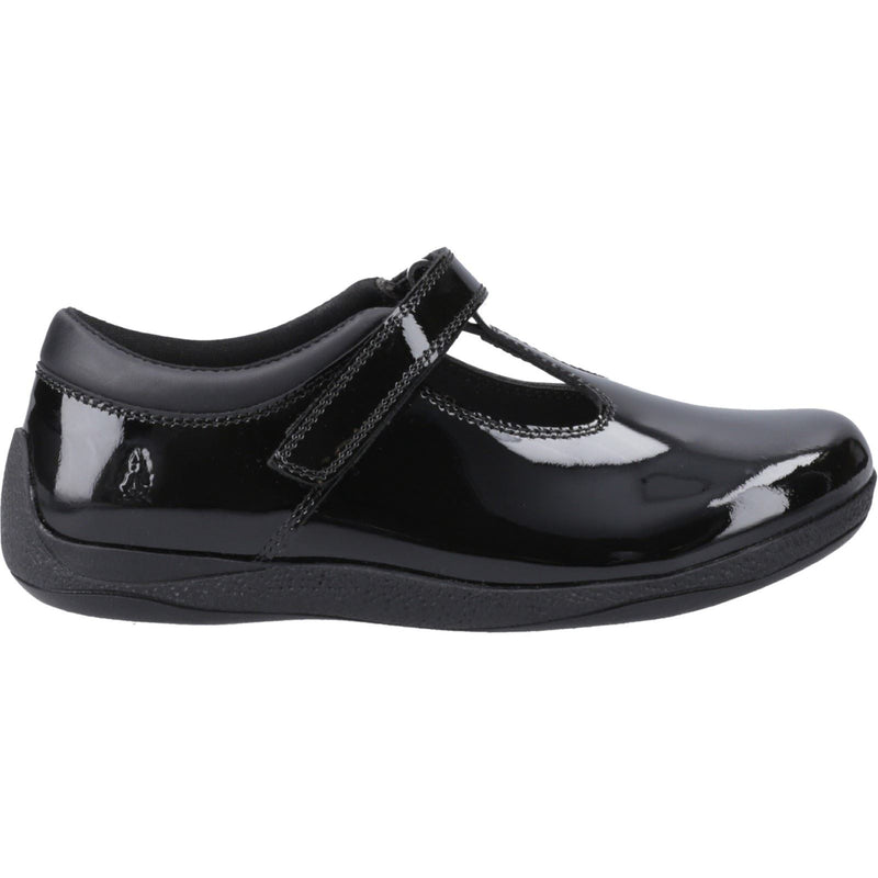 Hush Puppies Caitlin T-Bar Leather Junior Black Shoes