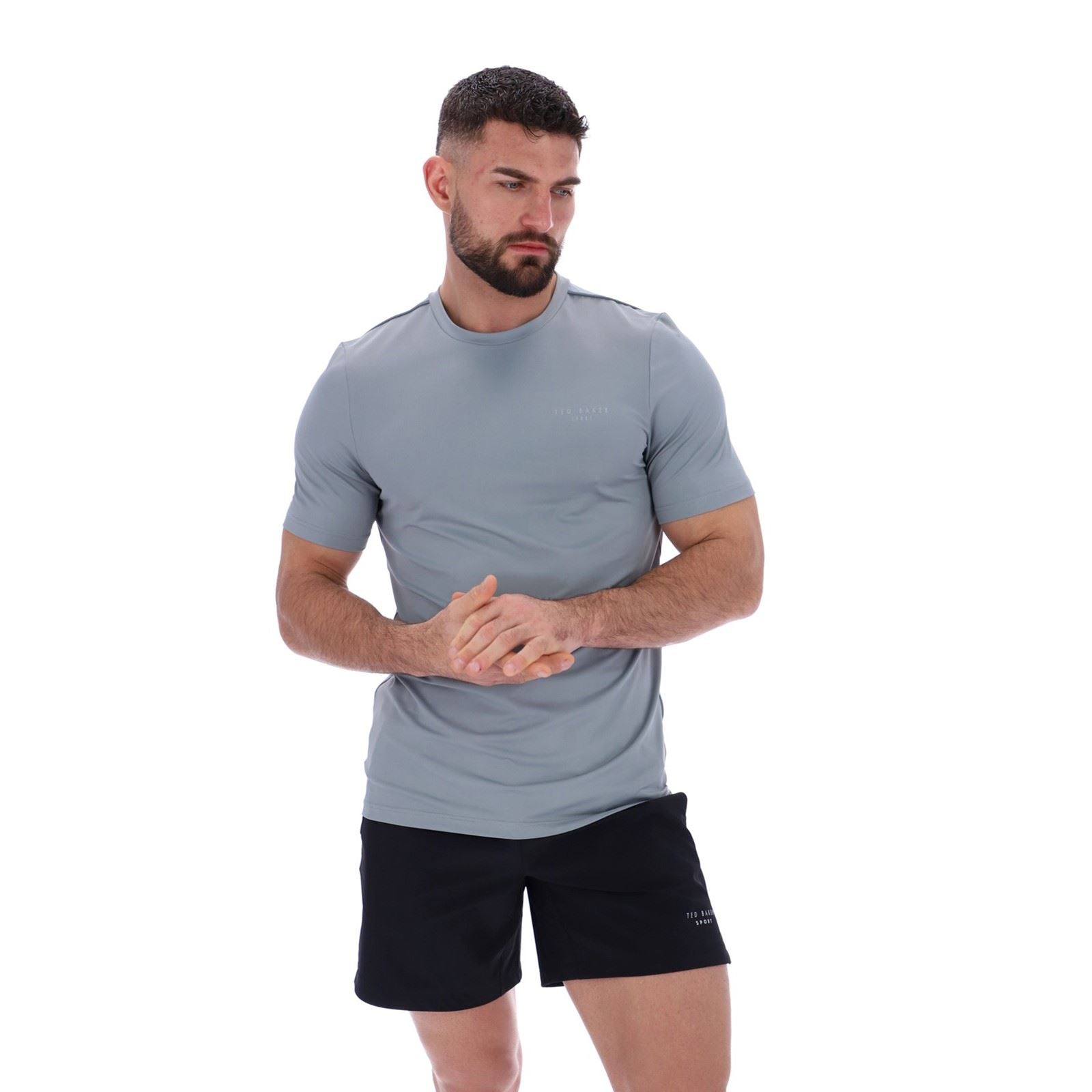 Ted Baker SAM TBMTS2635 Polyester Men's Grey Activewear T-Shirts