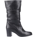 Hush Puppies Cosima Leather Women's Black Leather Heeled Knee High Boots