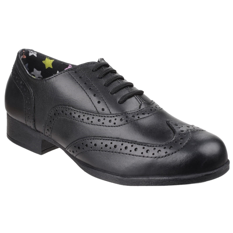 Hush Puppies Kada Junior Girls Black Leather Brogues