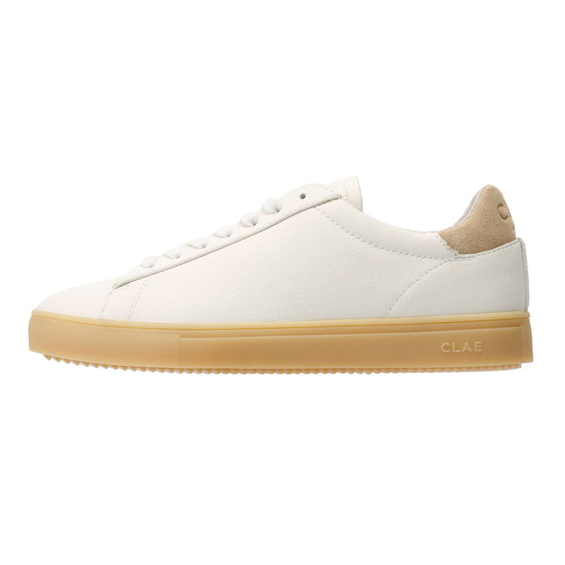 Clae Bradley Leather Men's White/Natural Gum Trainers