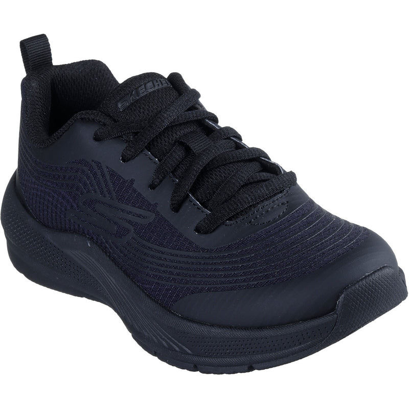 Skechers Microspec Advance Textile Junior Black Trainers