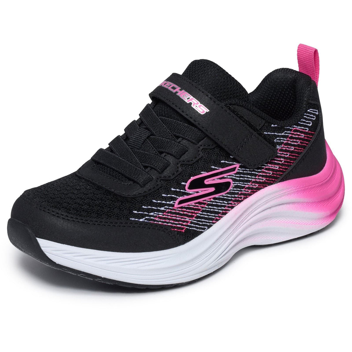 Skechers Elite Sport Pulse Kids Black/Hot Pink Trainers