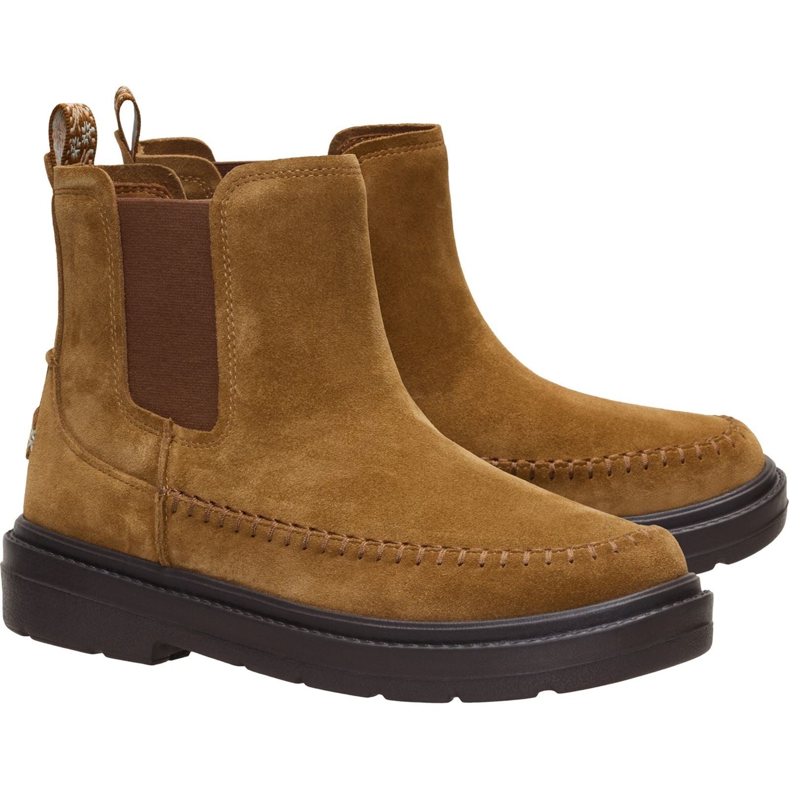HEYDUDE Sienna Leather Women's Cognac Flat Chelsea Boots