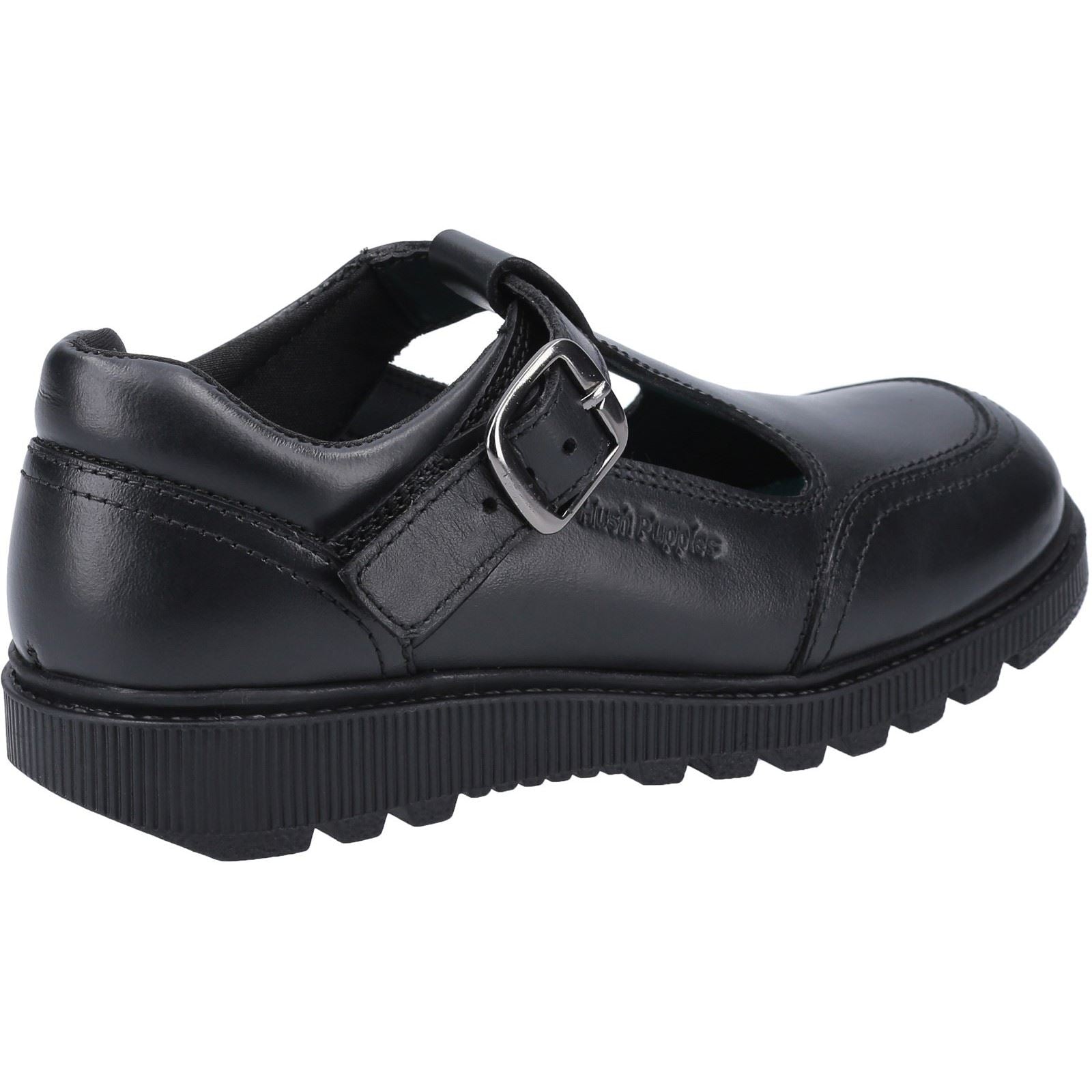 Hush Puppies Kerry Youth Girl's Black Leather Shoes