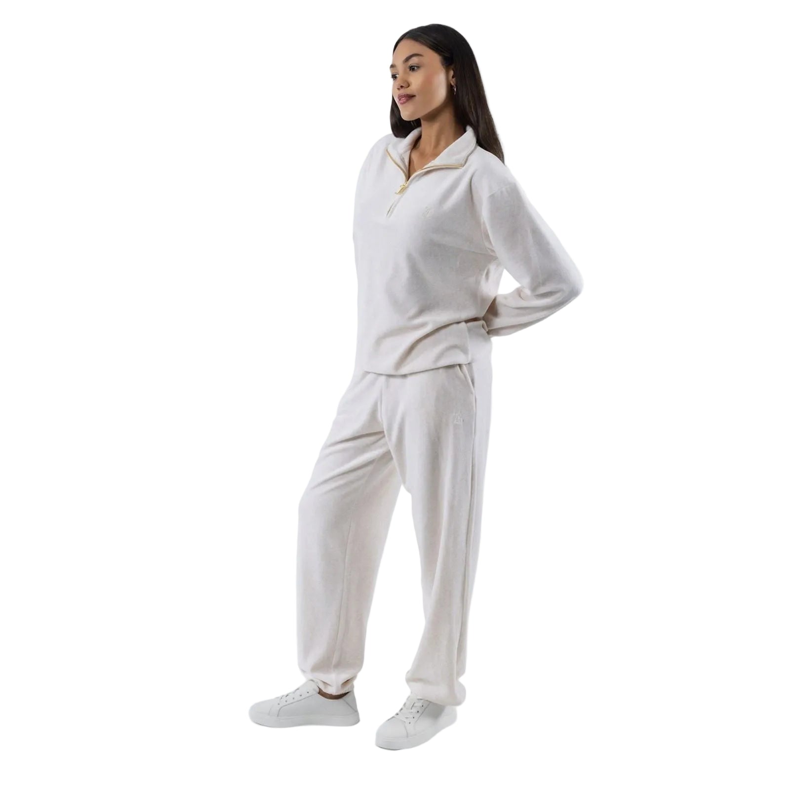 Juicy Couture Davidson Gold Polyester Women's Cream Track Pants