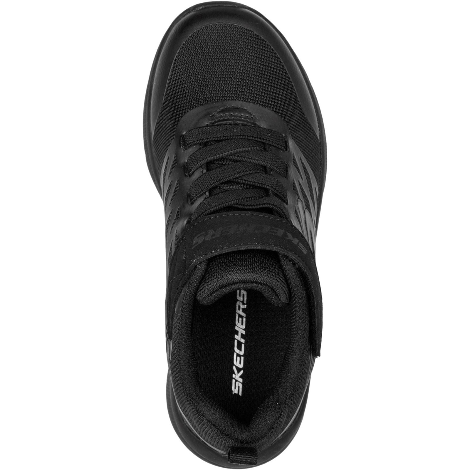 Skechers Microspec Texlor Synthetic Junior Black Trainers