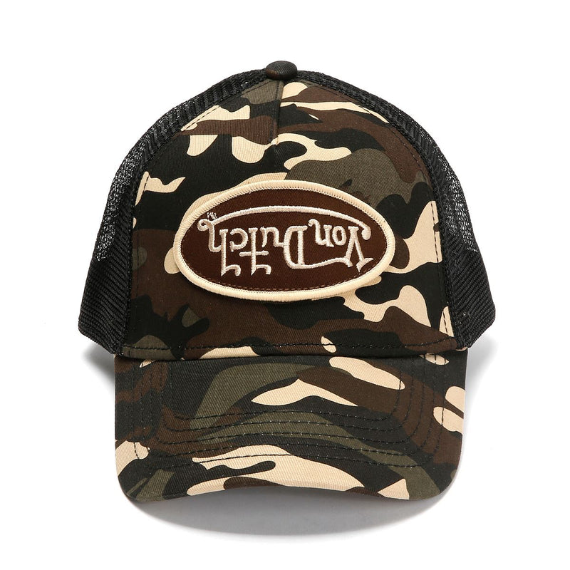 Von Dutch Multi Trucker Cotton Brown Edge Camo Caps