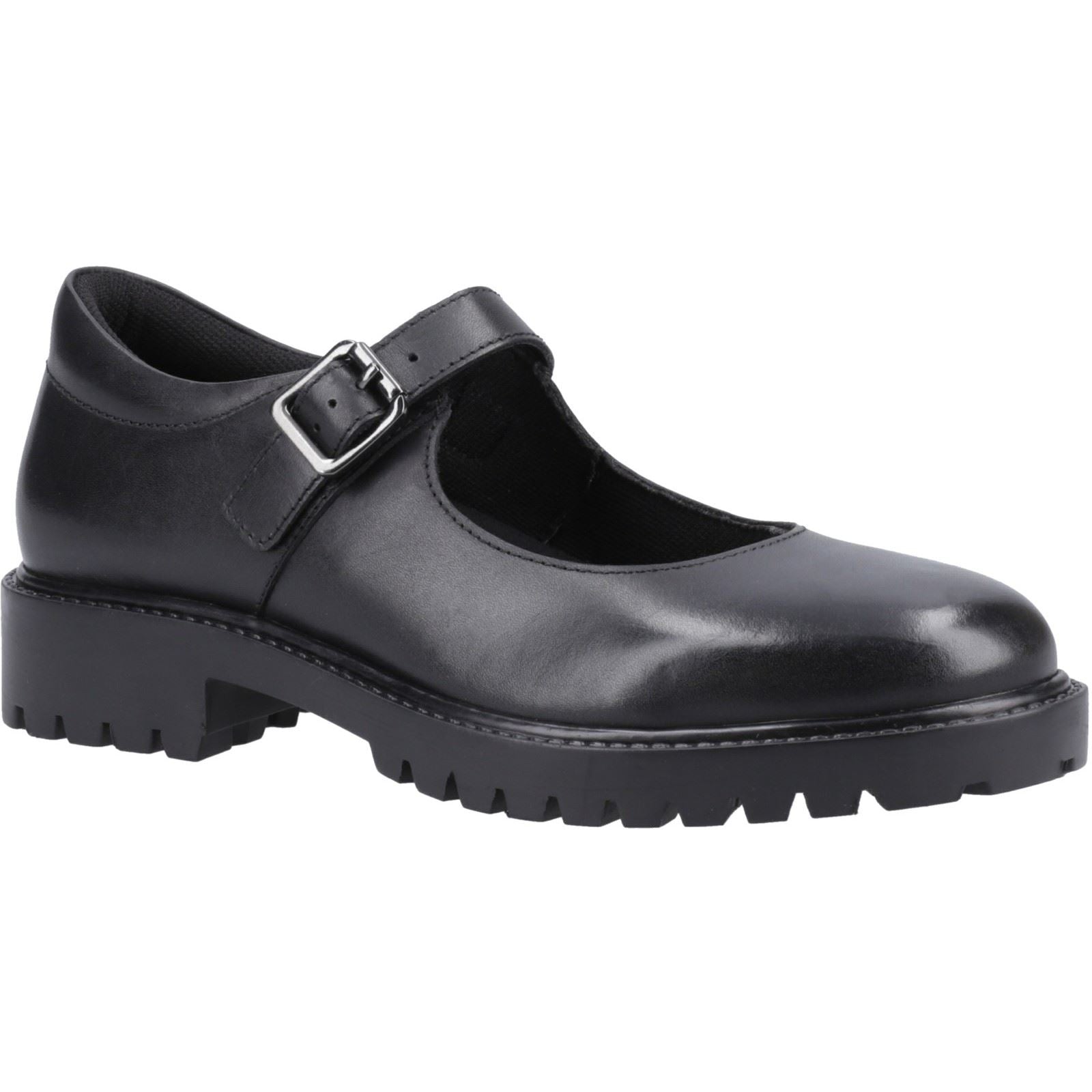 Hush Puppies Aurora Leather Youth Girl's Black Shoes