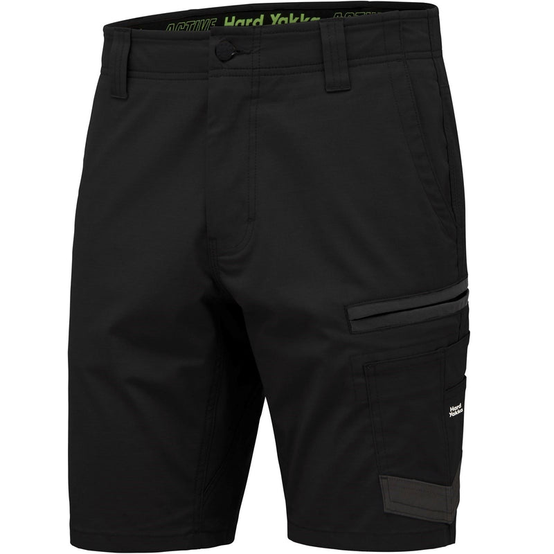 Hard Yakka Raptor Active Cotton Men's Black Knee-Length Shorts