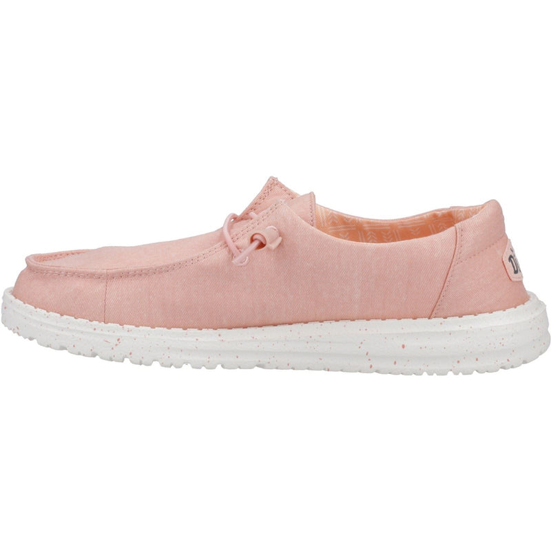 HEYDUDE Wendy Canvas 100% Cotton Women's Pink Loafers