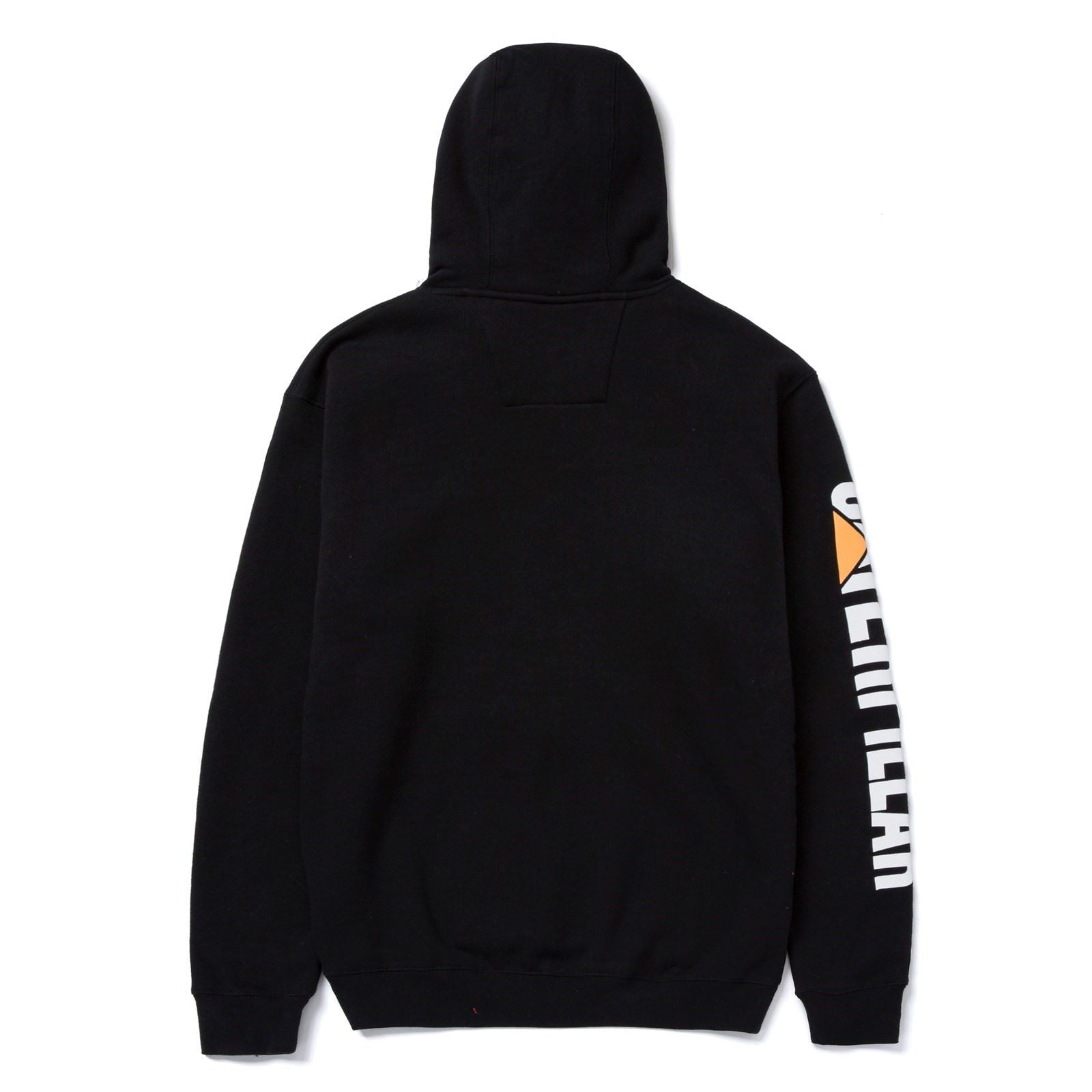 Caterpillar Trademark Banner Cotton Men's Black Hooded Sweatshirt