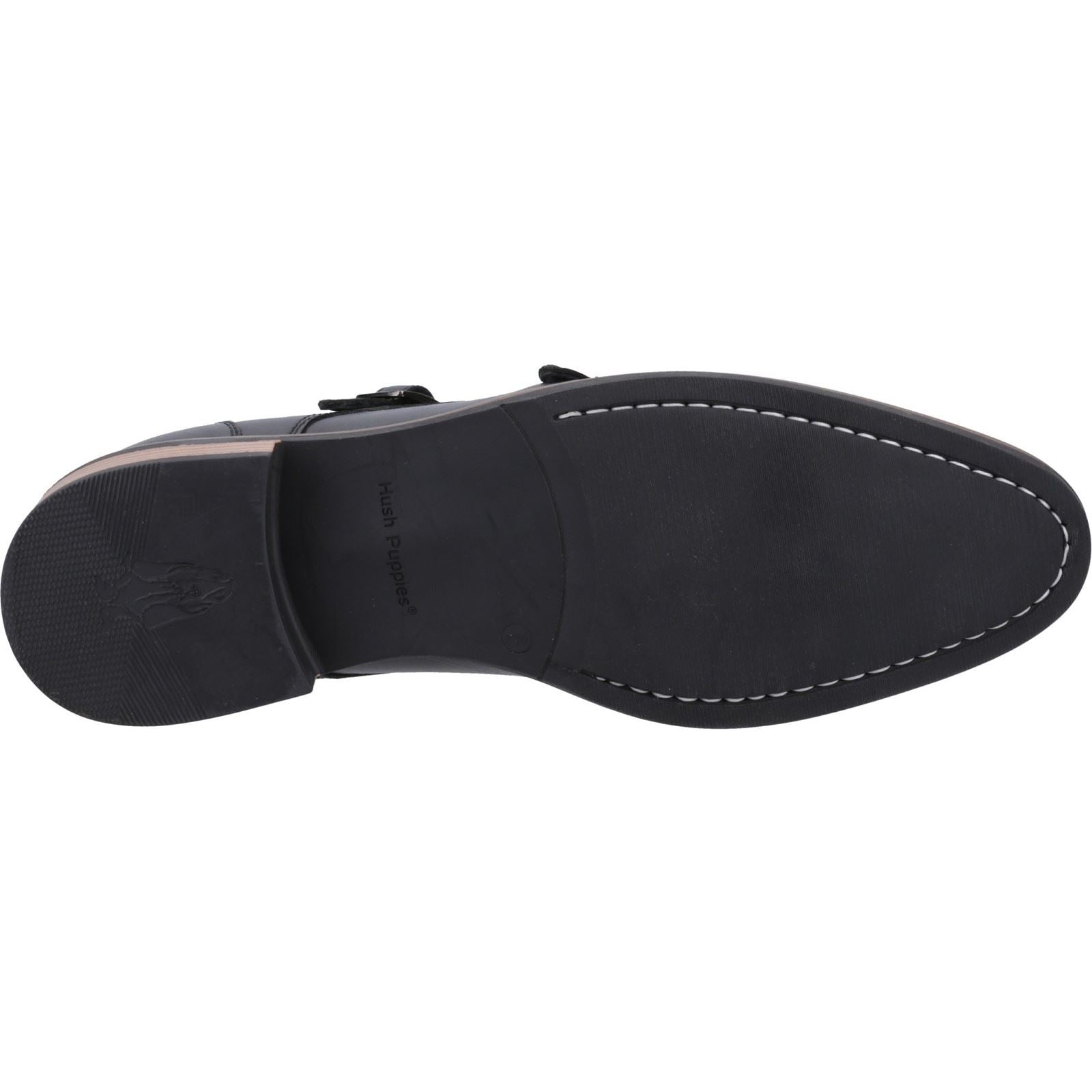 Hush Puppies David Leather Men's Black Double Monk Shoes