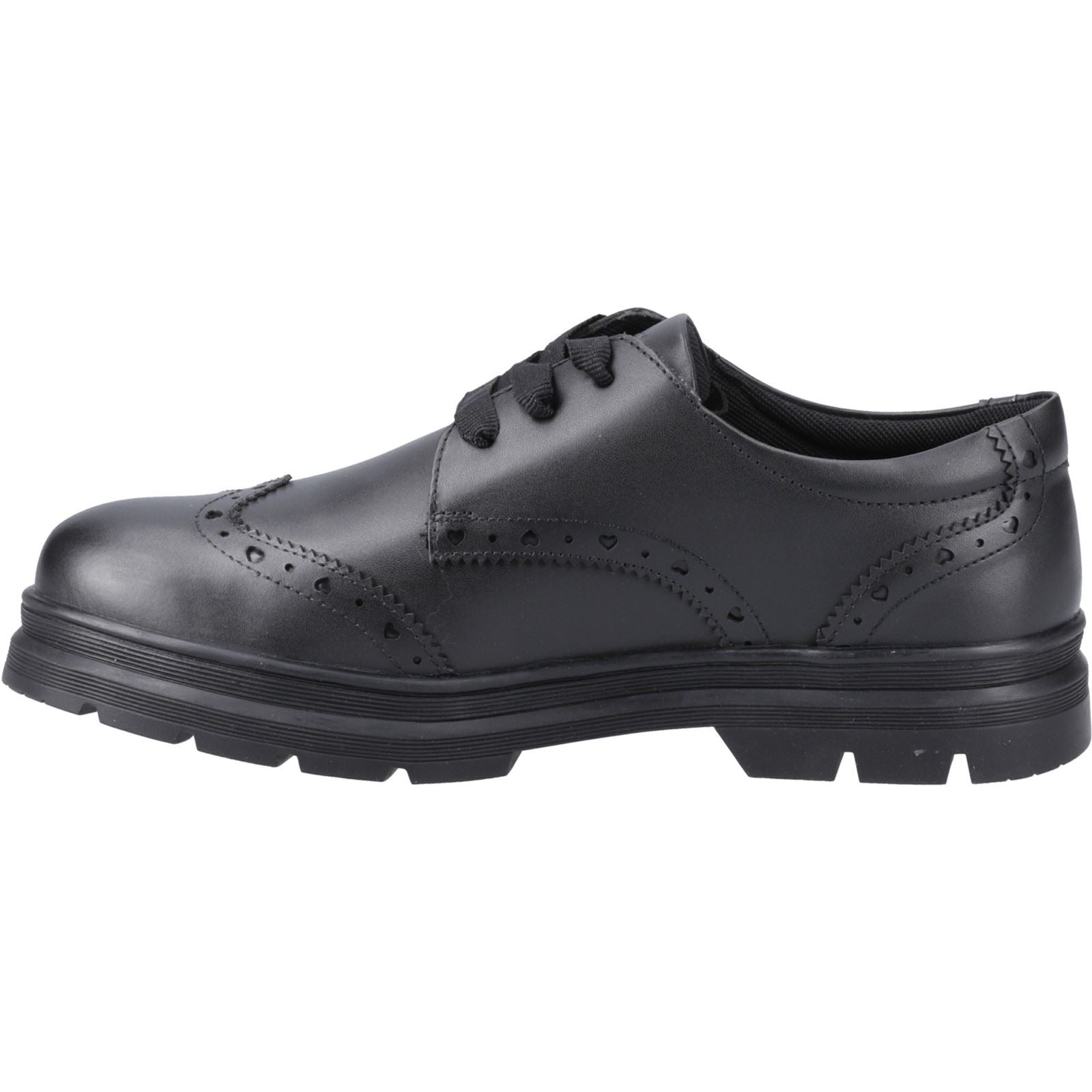 Pod Fiona Leather Youth Girl's Black Brogues