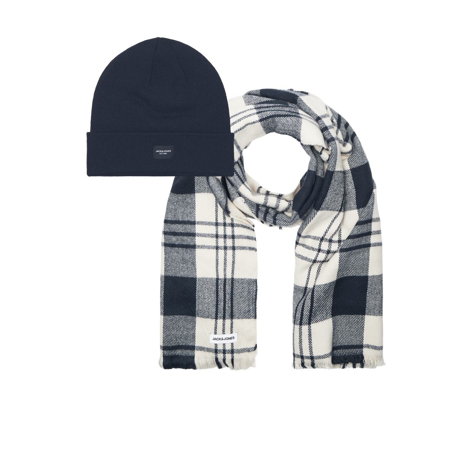 Jack & Jones Frost DNA Synthetic Blue Hat & Scarf Set