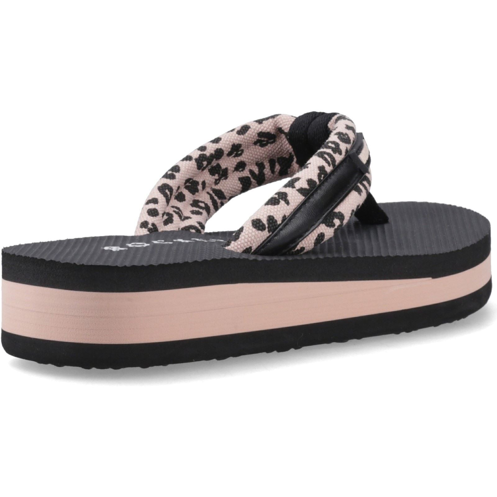 Rocket Dog Monica Leon Leopard Textile Women's Light Pink Flip Flops