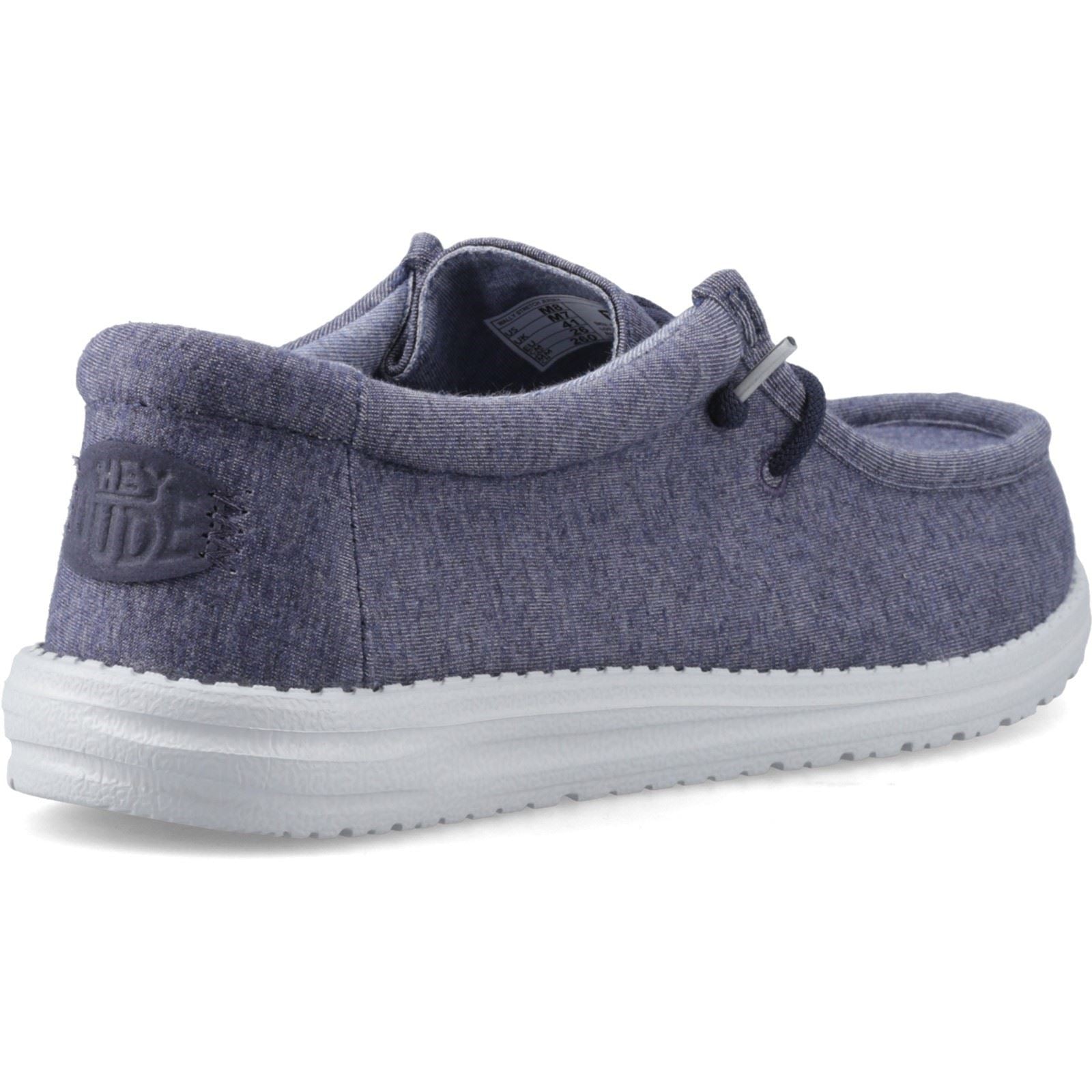 HEYDUDE Wally Stretch Jersey Cotton Men's Navy Moccasins Shoes