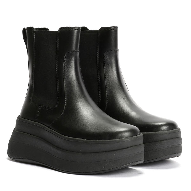 FitFlop F-Mode Leather Women's Black Boots