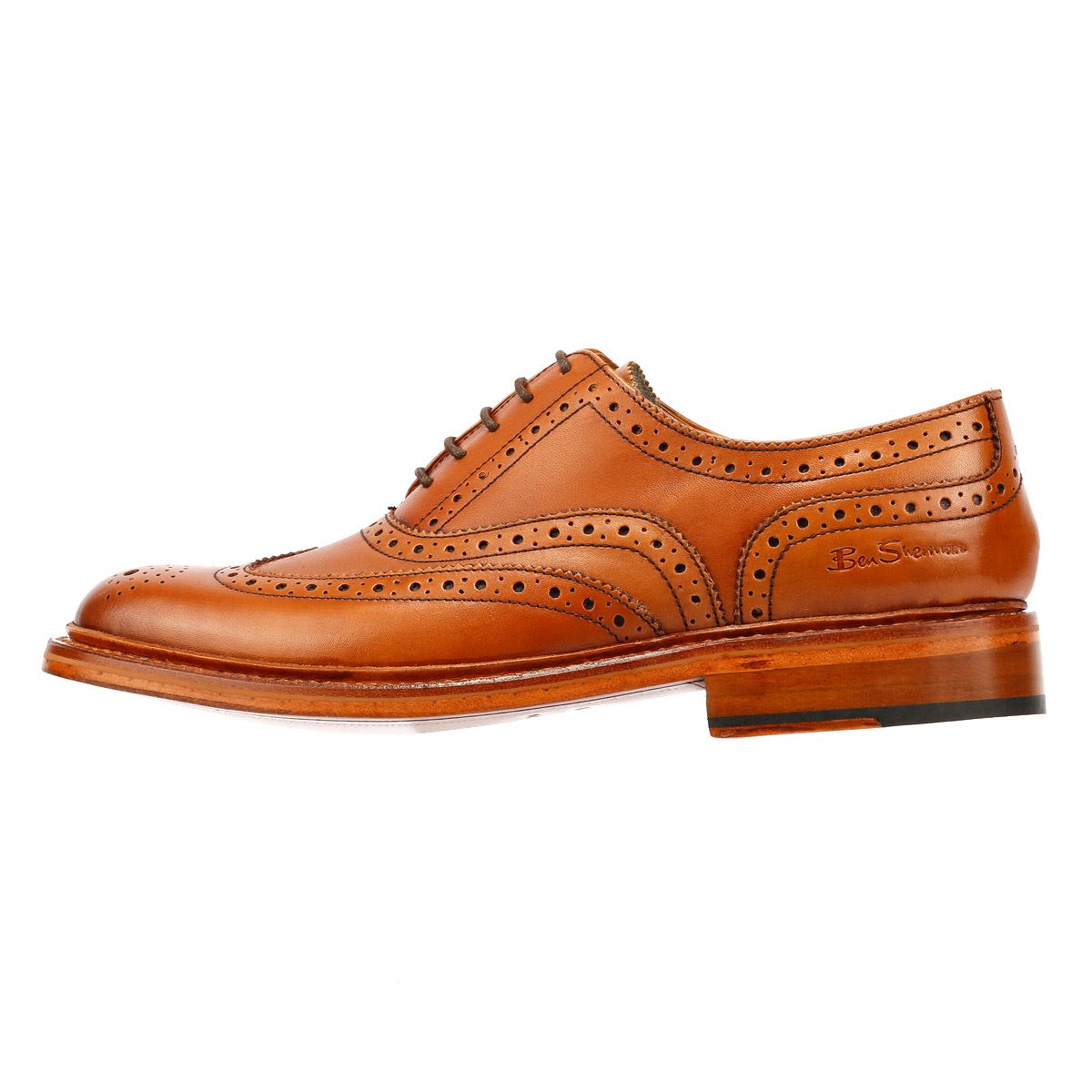Ben Sherman Sugarman Brogue Leather Men's Tan Lace-Up Shoes