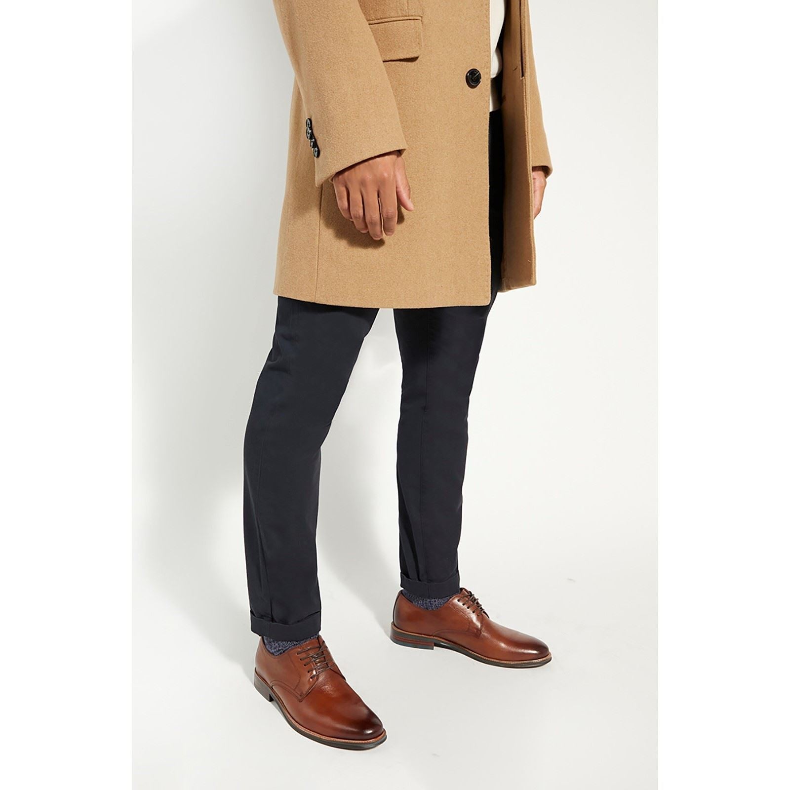 Dune Stanley Leather Men's Tan Lace-Up Shoes