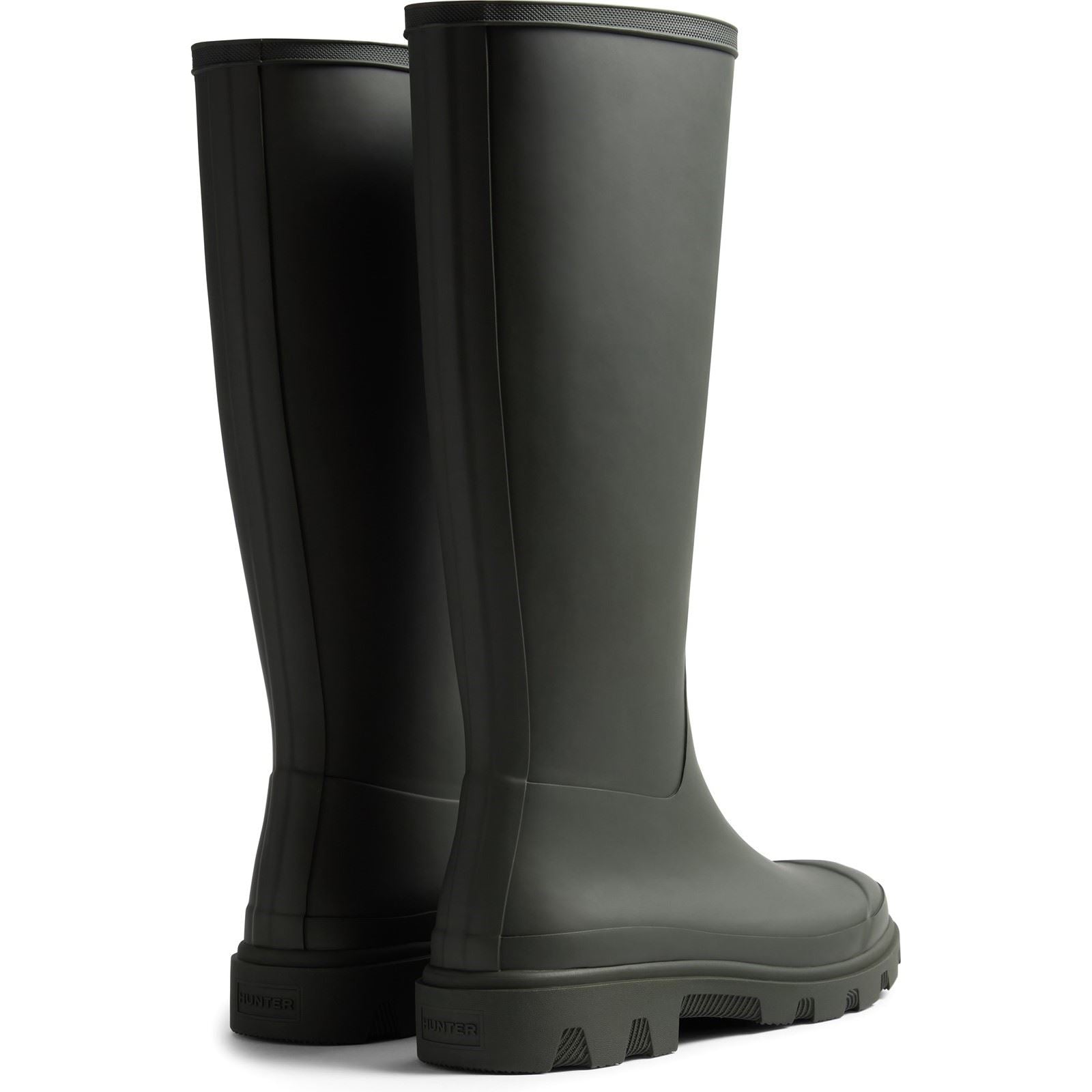Hunter Unisex Downpour Tall Rubber Men's Dark Olive Wellington Boots