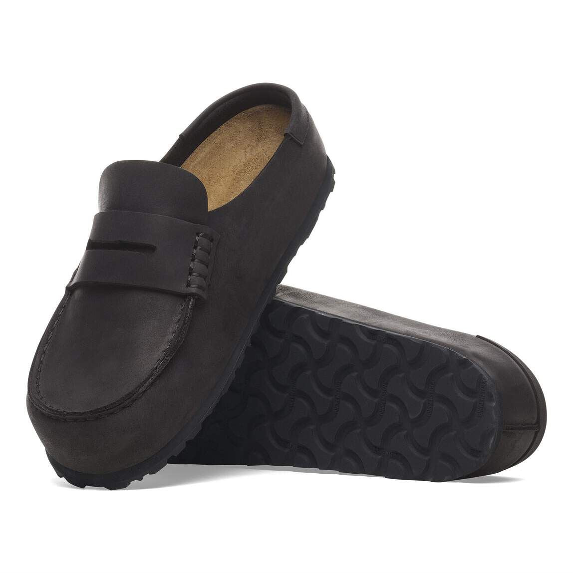 Birkenstock Naples Leather Black Regular Clogs