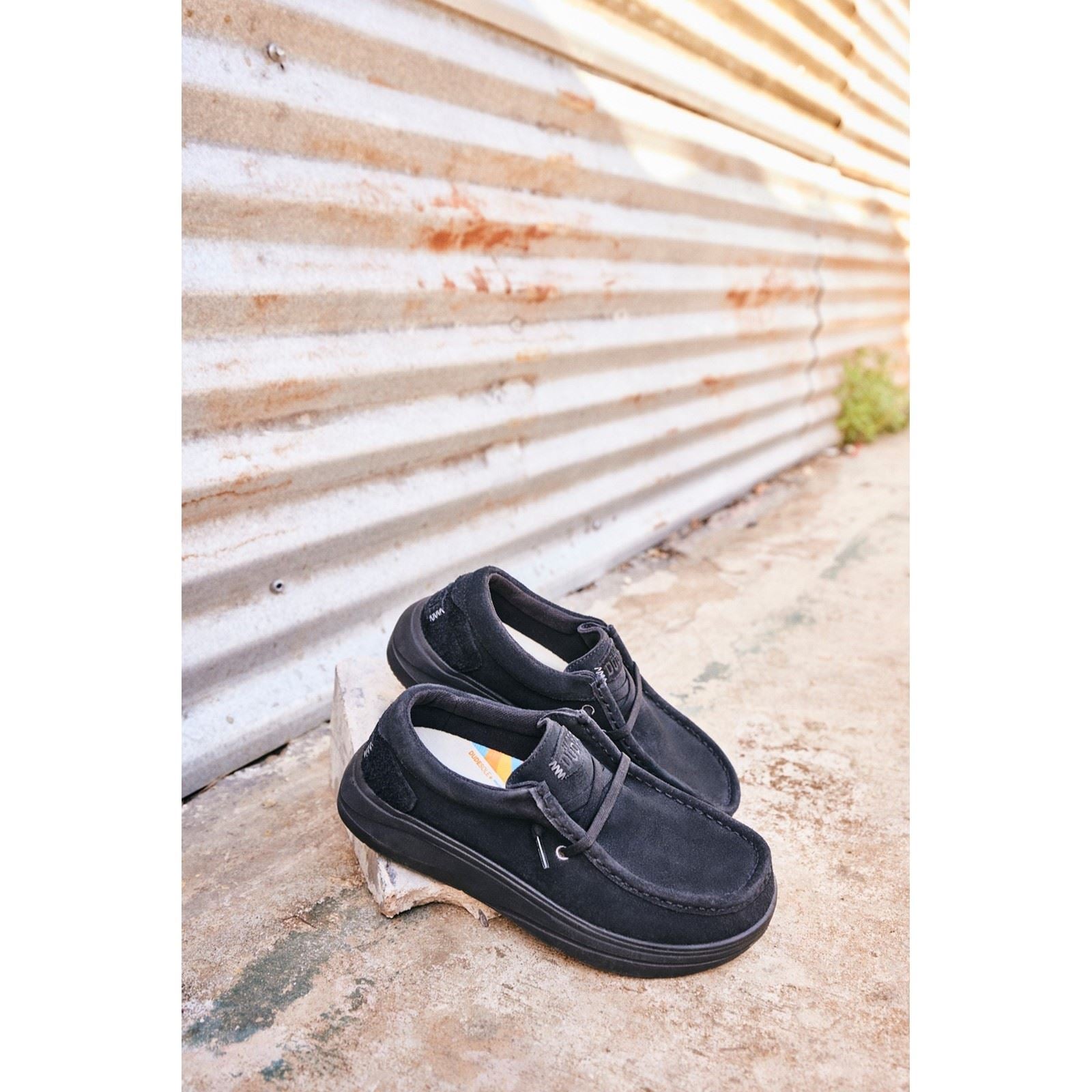 HEYDUDE Wally X Suede Men's Black Shoes