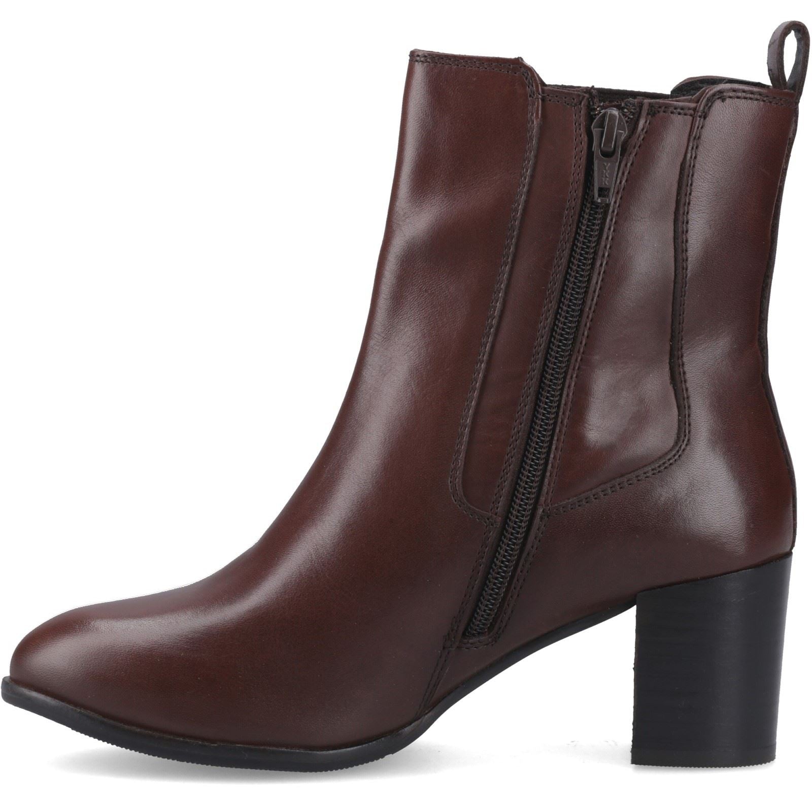 Hush Puppies Camellia Heeled Leather Women's BROWN Heeled Ankle Boots
