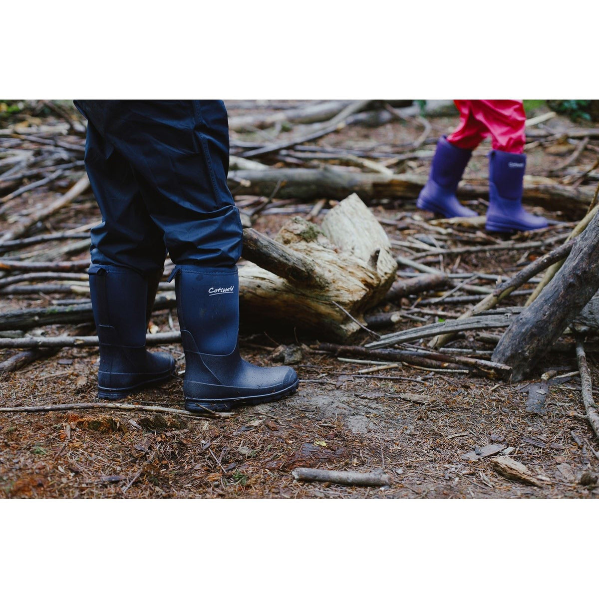 Cotswold Kids Hilly Synthetic Navy Wellington Boots