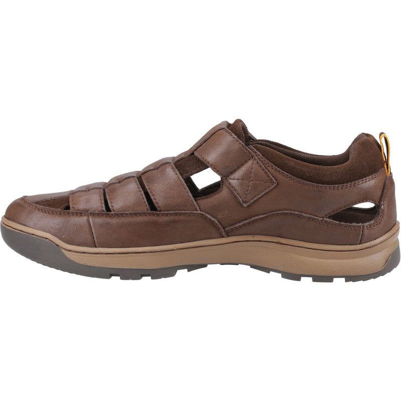 Hush Puppies Rucker Leather Men's Brown Sandals