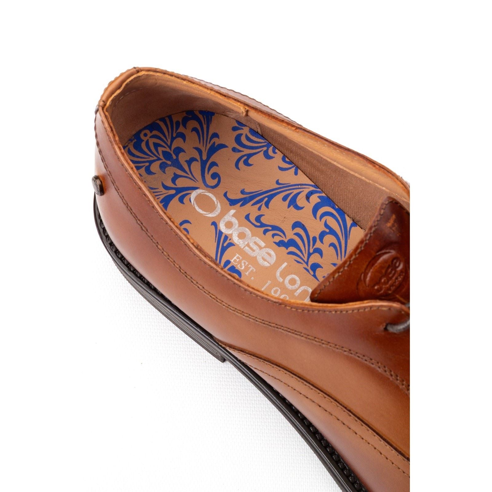 Base London Lapel Leather Men's Tan Oxford Shoes