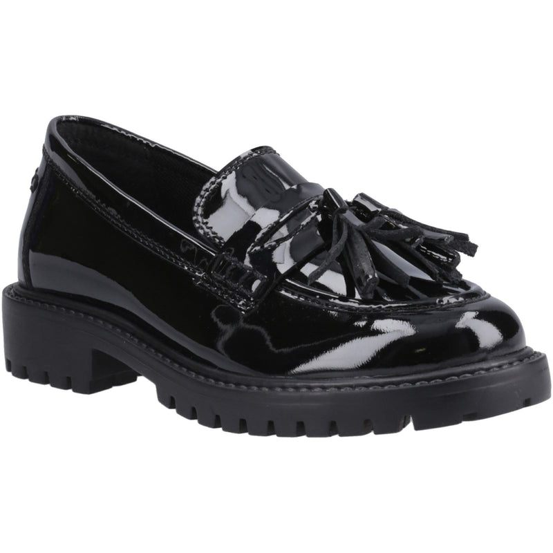 Hush Puppies Abigail Patent Leather Youth Girl's Black Loafers