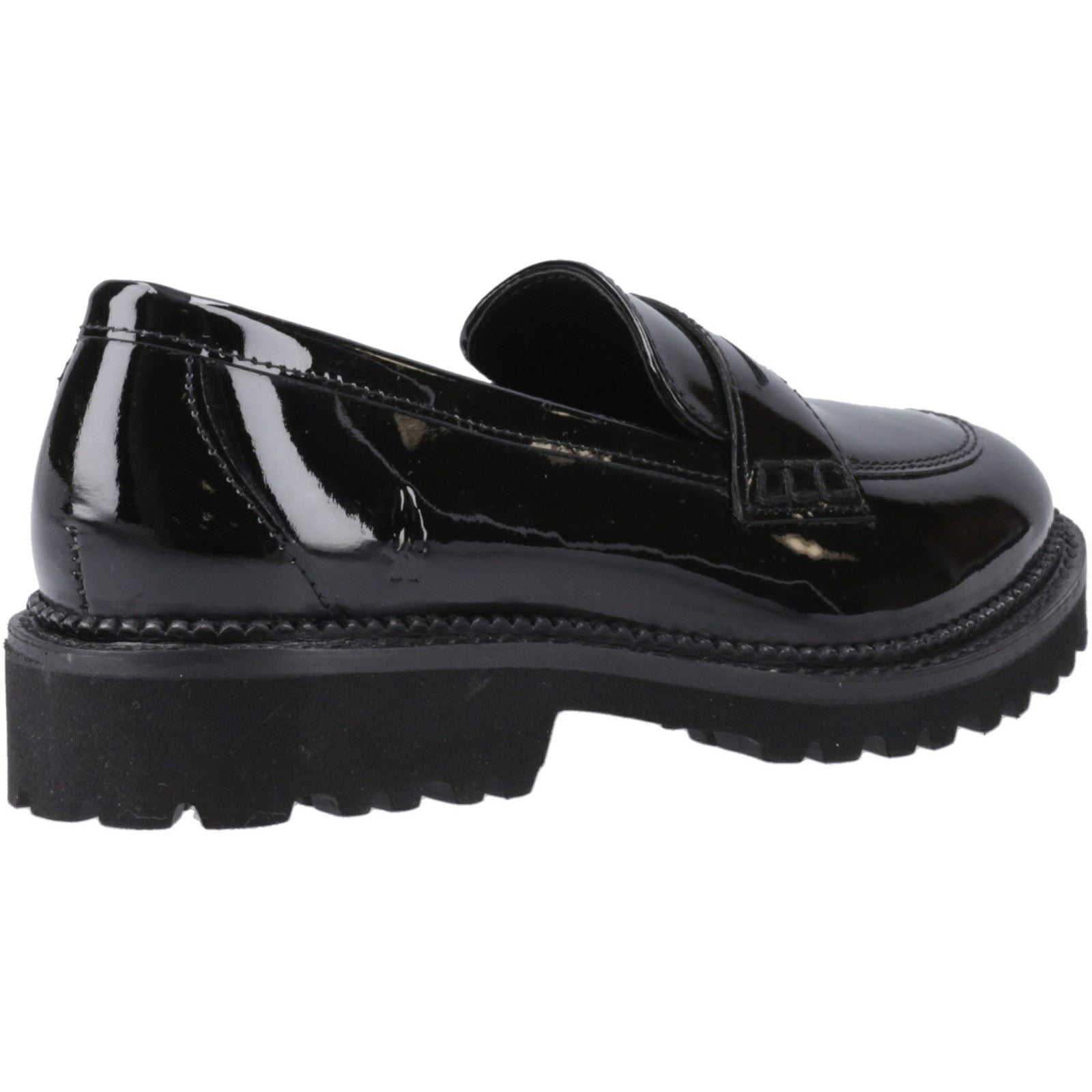 Hush Puppies Grazia Patent Leather Youth Black Loafers