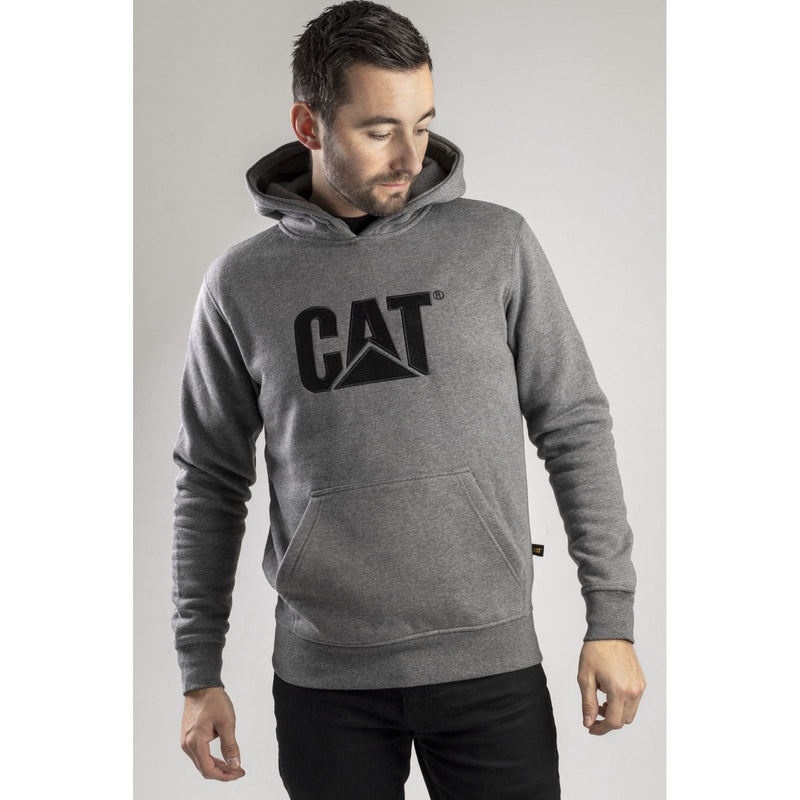 Caterpillar Trademark Cotton Men's Grey Hooded Sweatshirt