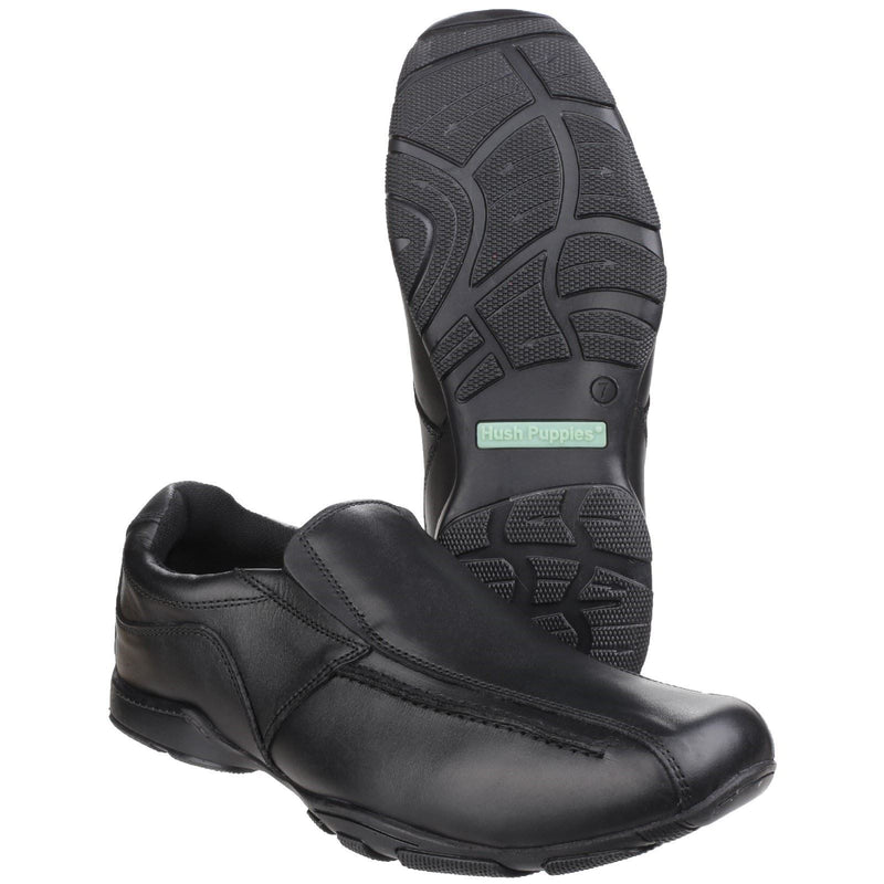 Hush Puppies Bespoke Youth Boy's Black Leather Loafers