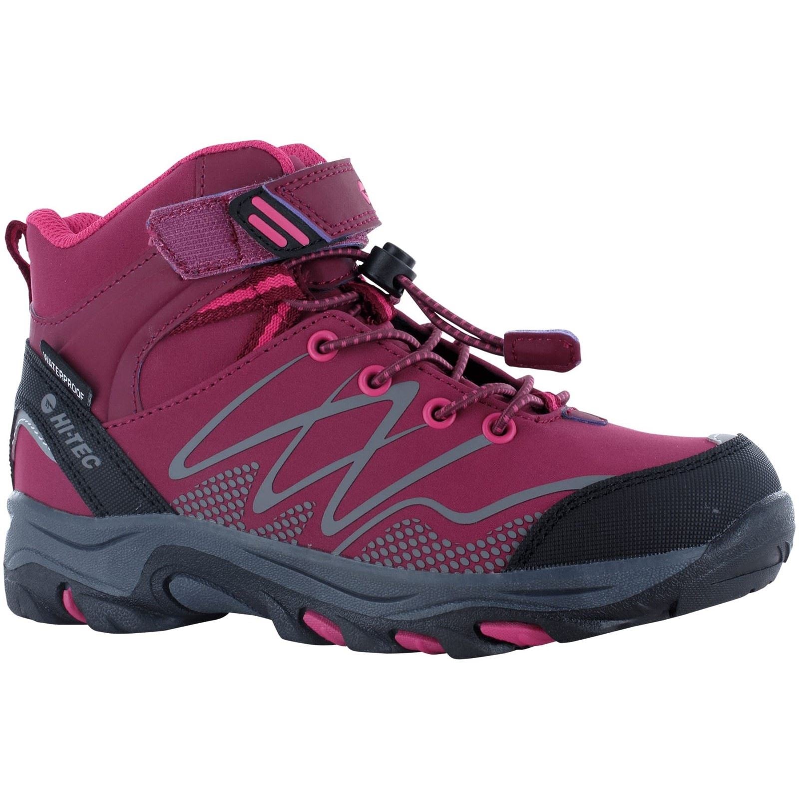 Hi-Tec Blackout Mid Synthetic Soft Shell Junior Dark Rose/Fuchsia Hiking Boots