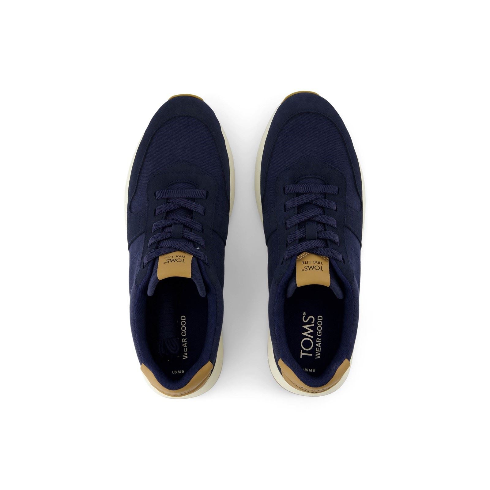 TOMS TRVL LITE Retro Leather Men's Navy Trainers