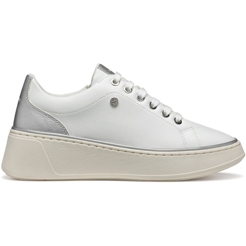Geox D SUNNETTY Synthetic Women's White/Silver Trainers