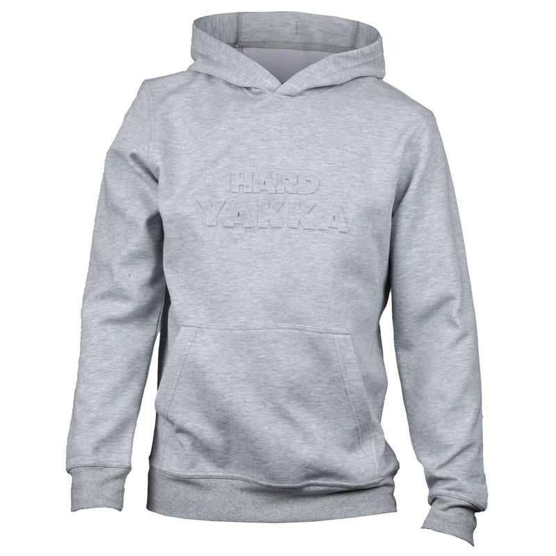 Hard Yakka Embossed Pullover Cotton Men's Grey Hooded Sweatshirt