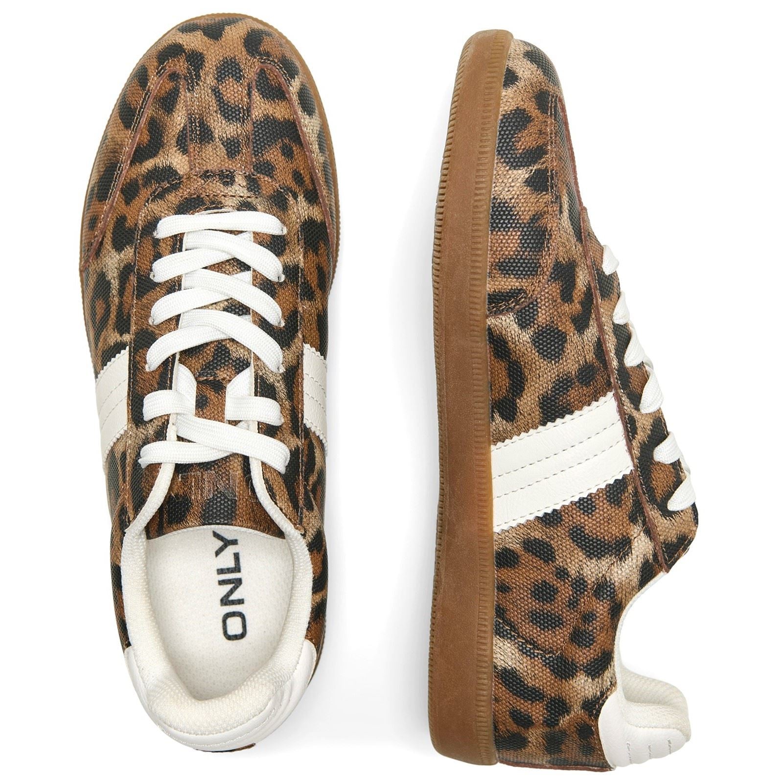 ONLY Amber Synthetic Women's Sand/Leopard Trainers