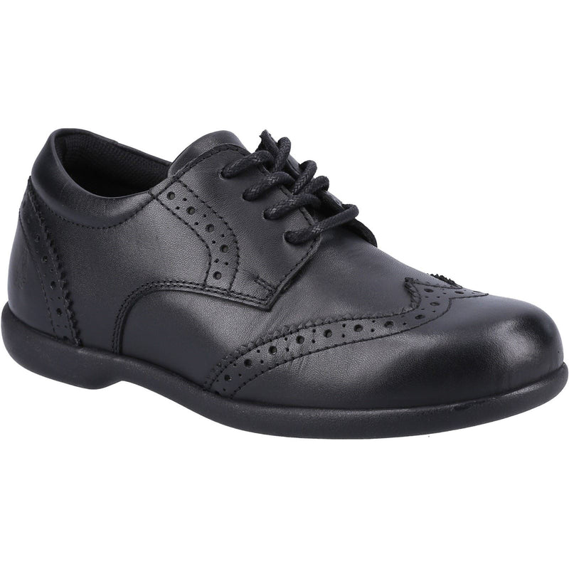 Hush Puppies Bridget Leather Junior Black Brogues