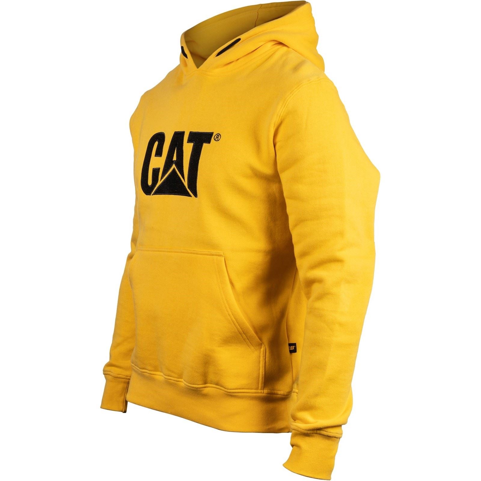 Caterpillar Trademark Cotton Men's Yellow Hooded Sweatshirt