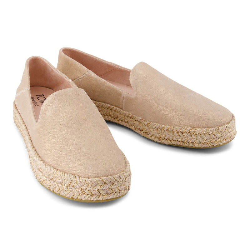 TOMS Carolina Leather Women's Pale Rose Espadrilles