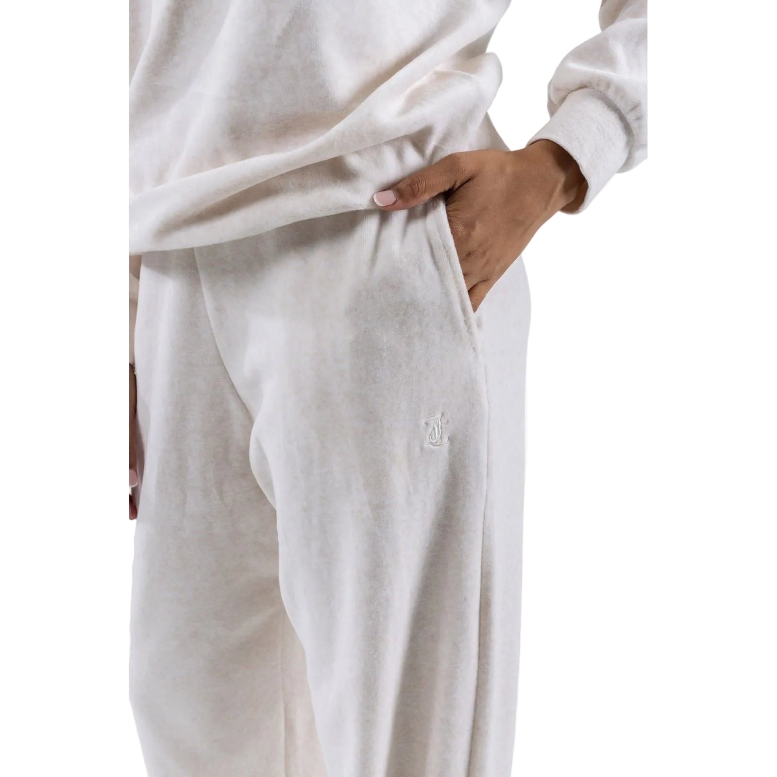 Juicy Couture Davidson Gold Polyester Women's Cream Track Pants