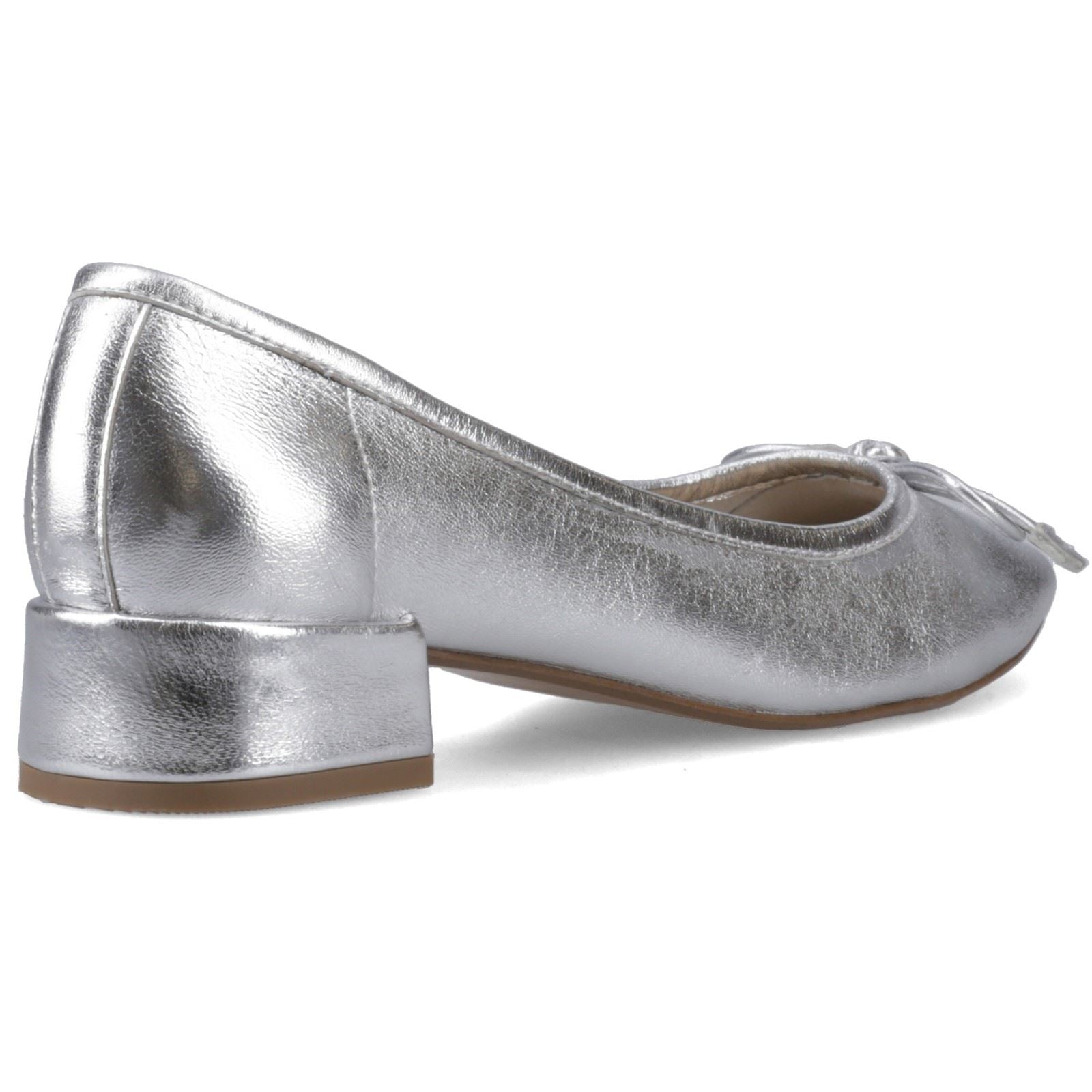 Hush Puppies Silvia Low Heel Sandal Leather Women's Silver Sandals