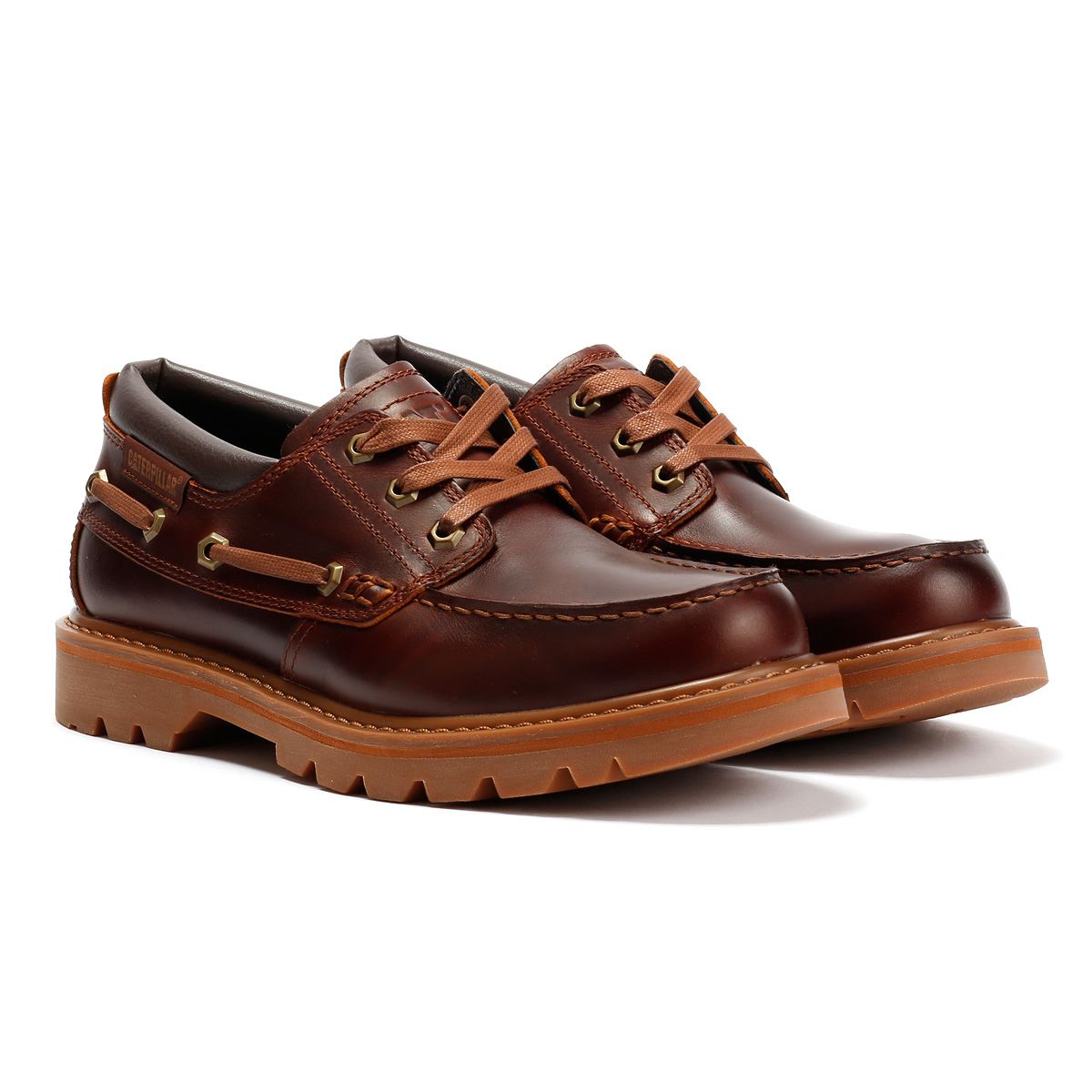 Caterpillar Colorado Boat Lo Leather Men's Dark Russet Lace-Up Shoes