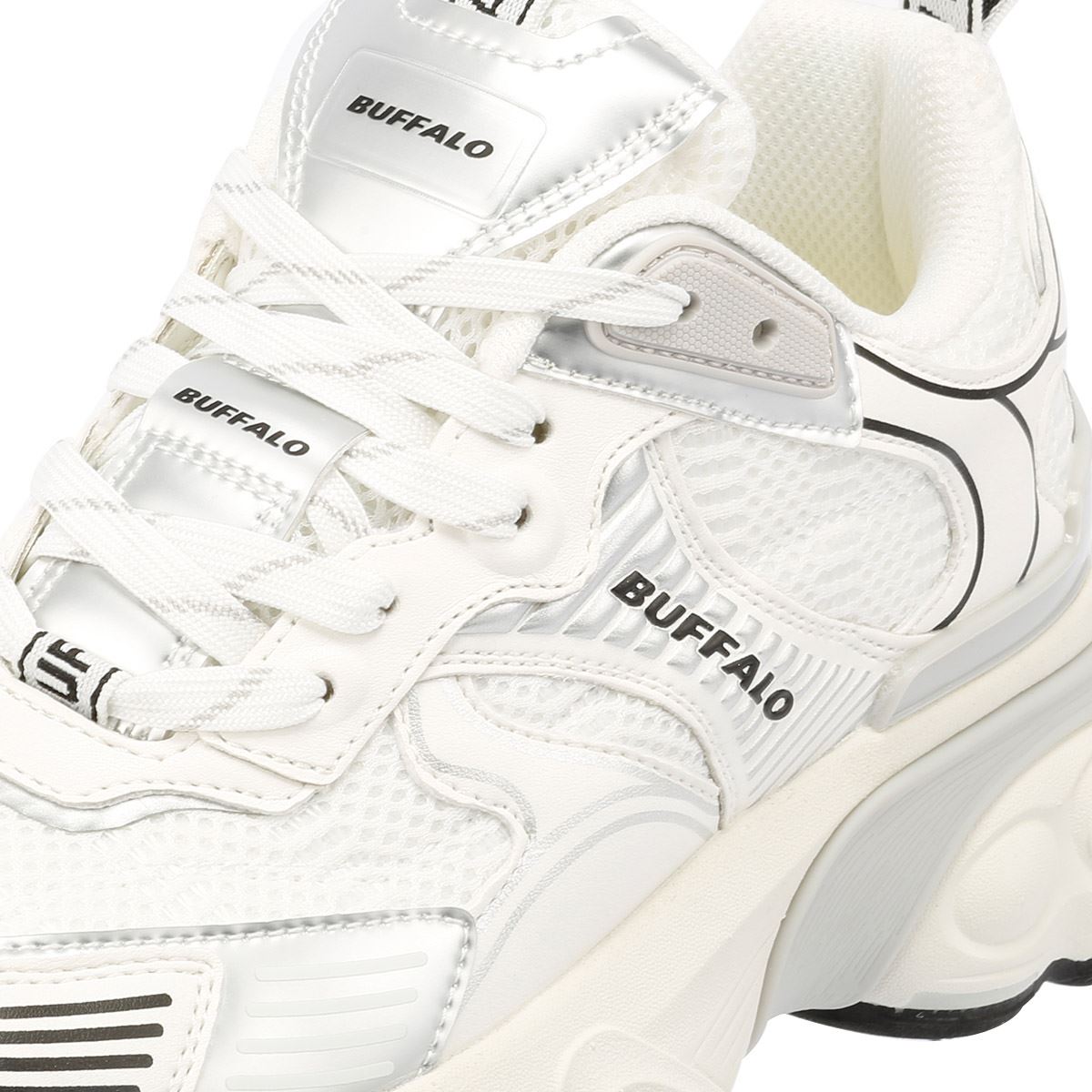 Buffalo Truck Women's White/Silver Trainers
