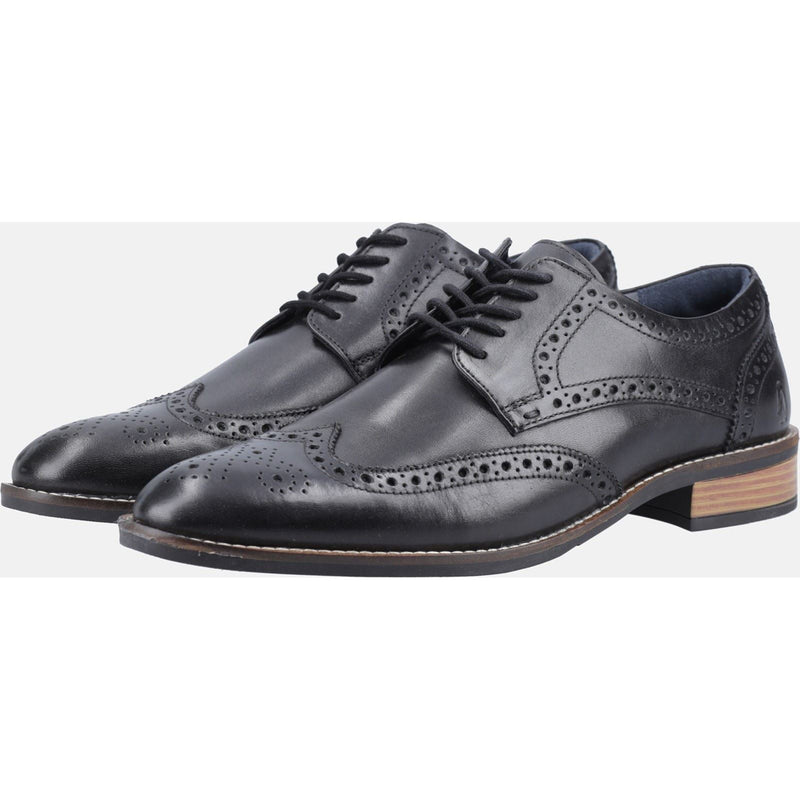 Hush Puppies Dustin Brogue Leather Men's Black Brogues Shoes