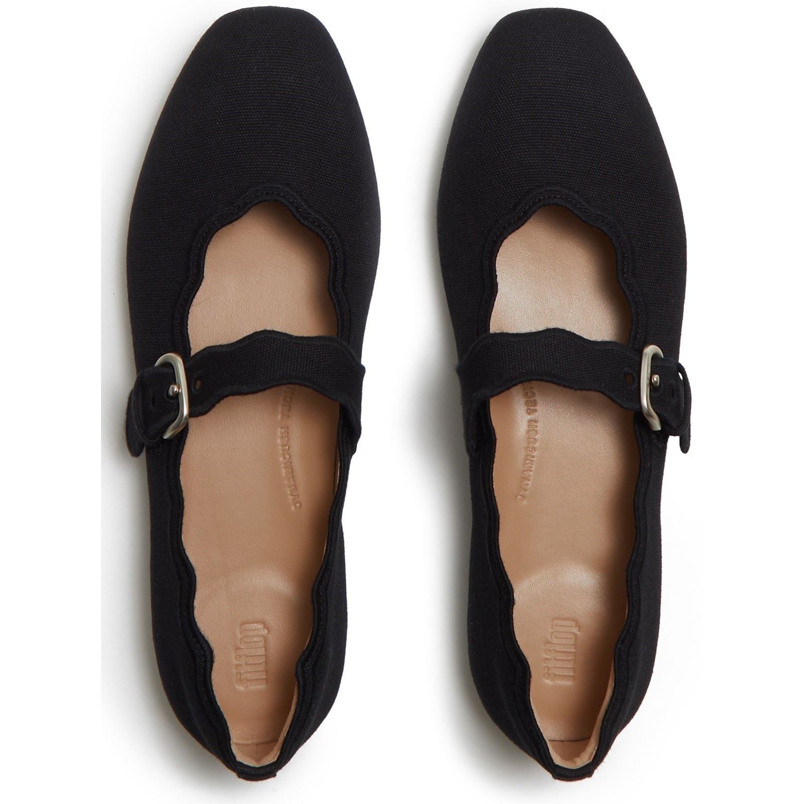 Fitflop Delicato Wave-Edge Polyester Women's Black Shoes